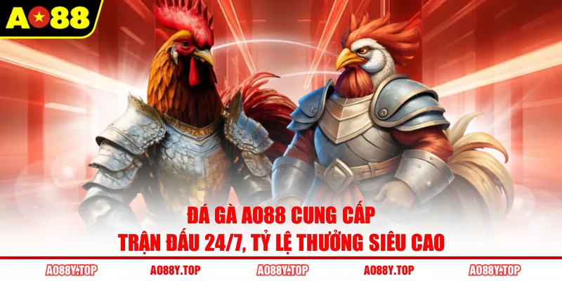 Đá gà AO88 cung cấp trận đấu 24/7, tỷ lệ thưởng siêu cao